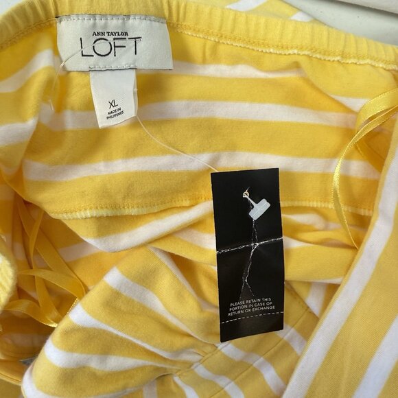 Ann Taylor Loft Yellow & White Striped Halter Top Size XL Beachy NWT - Picture 4 of 5